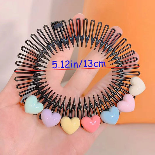 Y2K Haar-Accessoires für Mädchen – 1/3 Stück Haarreif-Kämme mit bunten Sternen & Häschen-Motiv | Süße Haarspangen für Prinzessinnen & Kinder