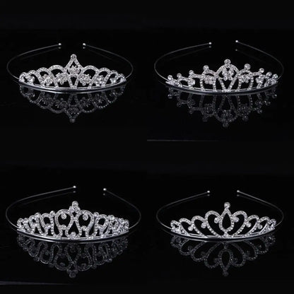 Kristall-Tiara für Hochzeit & Ball – Silberne Krone mit Strass für Mädchen & Frauen