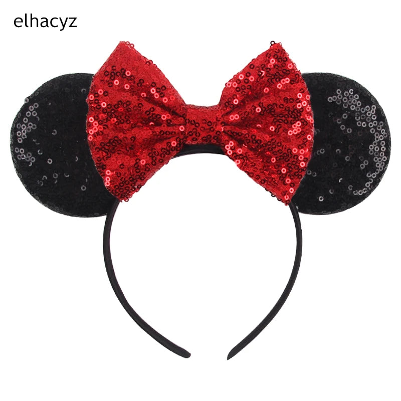 2025 Disney Minnie Maus Haarreif mit Stickerei & Pailletten – Party-Accessoire für Kinder & Erwachsene