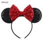 2025 Disney Minnie Maus Haarreif mit Stickerei & Pailletten – Party-Accessoire für Kinder & Erwachsene