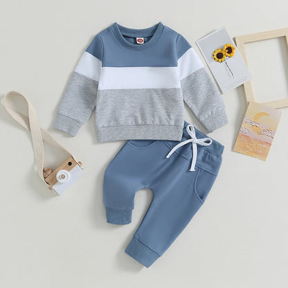 2-teiliges Baby-Set für Herbst – Baumwollpullover mit Regenbogen-Print & Hose – Outfit für Jungen & Mädchen (0–3 Jahre)
