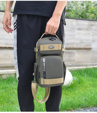 Große Herren Gürteltasche / Crossbody Bag – Leichte Oxford Brusttasche mit hoher Kapazität – Schultertasche für Alltag & Freizeit