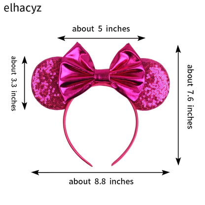 2025 Disney Minnie Maus Haarreif mit Stickerei & Pailletten – Party-Accessoire für Kinder & Erwachsene