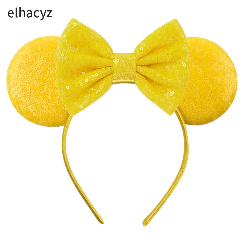 2025 Disney Minnie Maus Haarreif mit Stickerei & Pailletten – Party-Accessoire für Kinder & Erwachsene