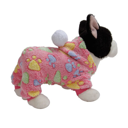 Weiche Flanell-Hundepyjama mit Streifen – Warmes Vierbeiniges Haustierkostüm für Herbst & Winter