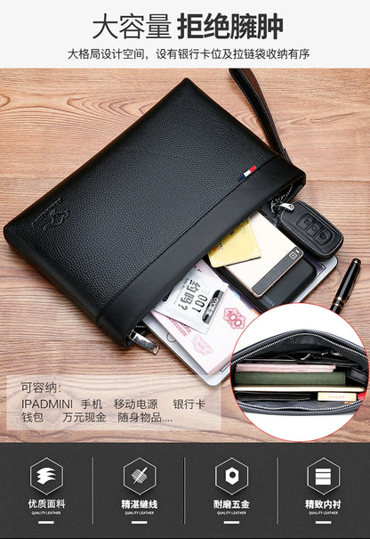 Herren Clutch Tasche – Elegante Business-Handtasche aus weichem PU-Leder – Stylische Freizeit- und Gürteltasche