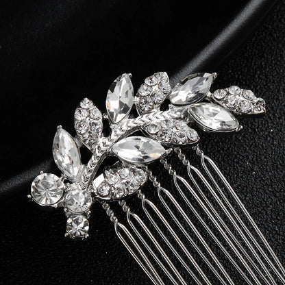 Silberner Haarkamm mit Perlen & Strass – Handgefertigtes elegantes Haarschmuck-Accessoire für Damen & Bräute