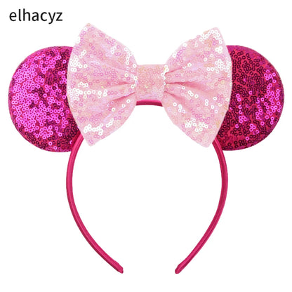 2025 Disney Minnie Maus Haarreif mit Stickerei & Pailletten – Party-Accessoire für Kinder & Erwachsene