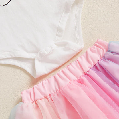 Süßes Baby-Osteroutfit für Mädchen – 3-teilig: Häschen-Body mit Tüllrock & Haarband mit Ohren (0–18 Monate)