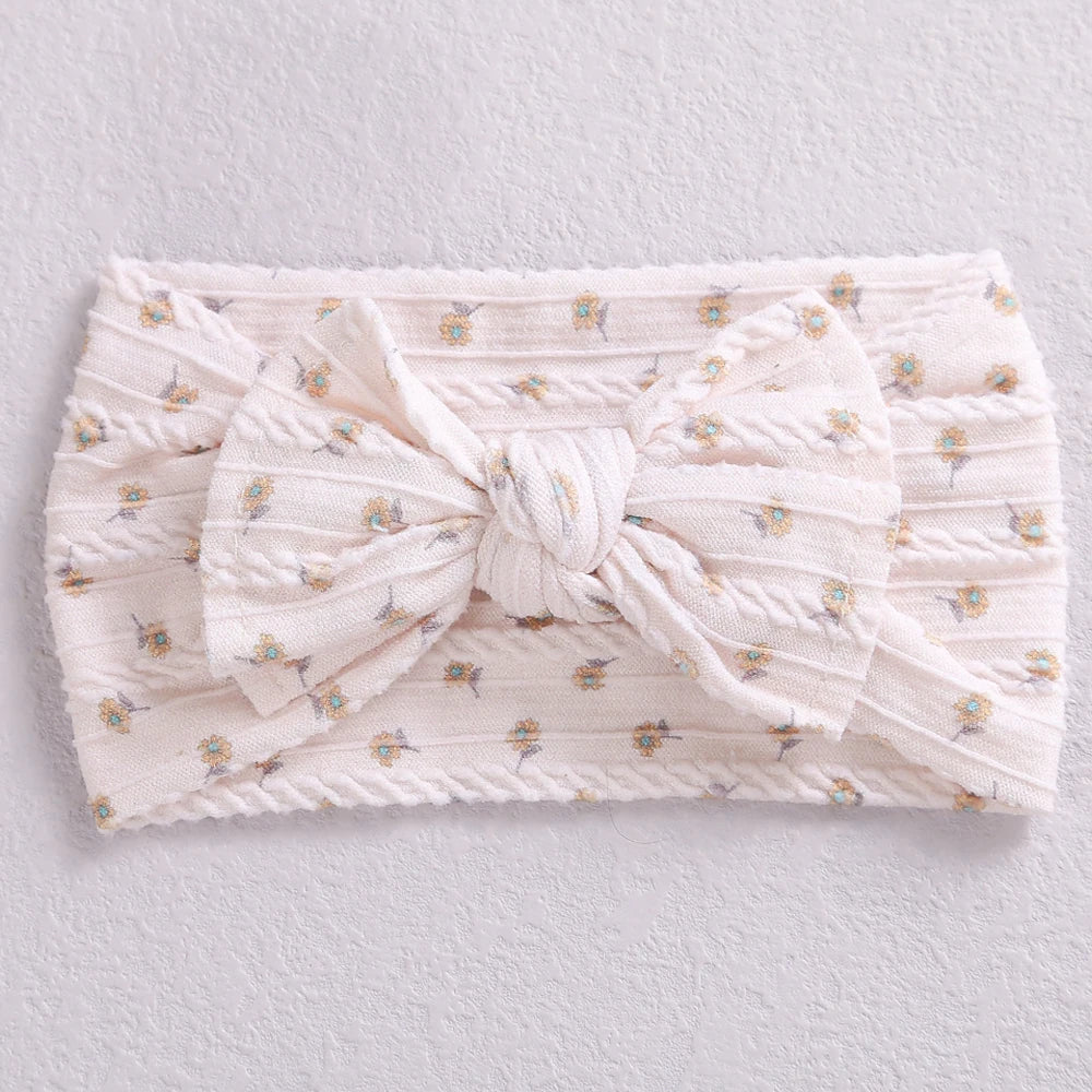 Baby Stirnband mit Schleife – Weiches Haarband für Neugeborene & Kleinkinder | Kinder Haaraccessoire mit Print