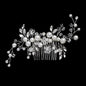 Silberner Haarkamm mit Perlen & Strass – Handgefertigtes elegantes Haarschmuck-Accessoire für Damen & Bräute
