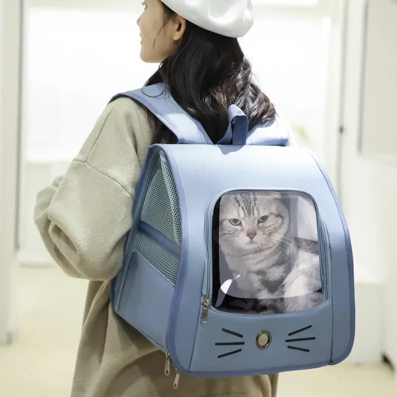 Tragbarer Katzenrucksack – Atmungsaktive Transporttasche für Katzen & kleine Hunde | Outdoor & Reise geeignet