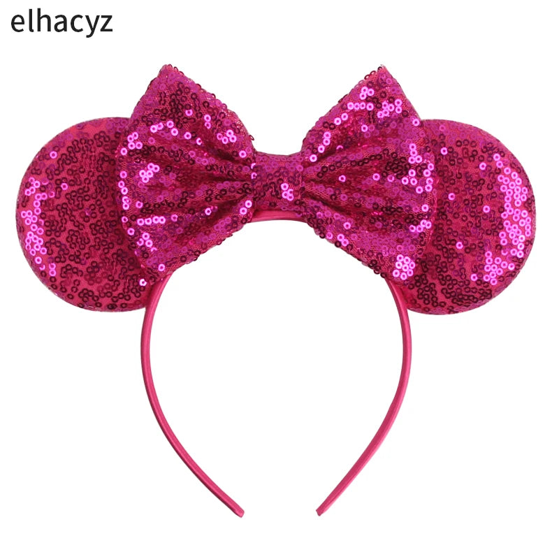 2025 Disney Minnie Maus Haarreif mit Stickerei & Pailletten – Party-Accessoire für Kinder & Erwachsene