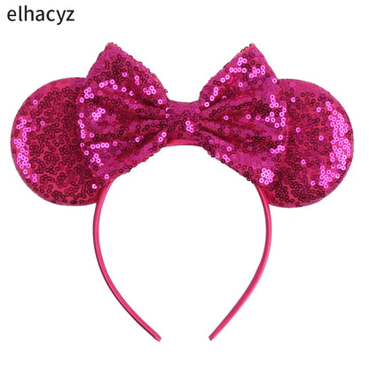 2025 Disney Minnie Maus Haarreif mit Stickerei & Pailletten – Party-Accessoire für Kinder & Erwachsene