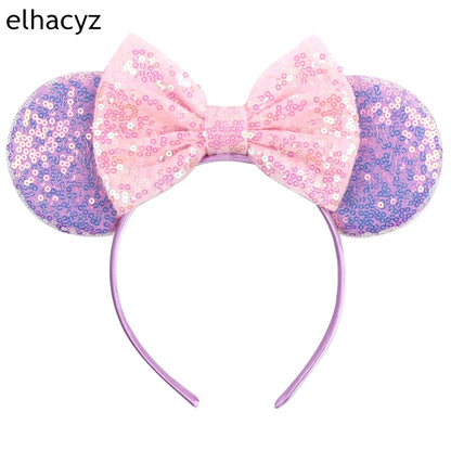 2025 Disney Minnie Maus Haarreif mit Stickerei & Pailletten – Party-Accessoire für Kinder & Erwachsene