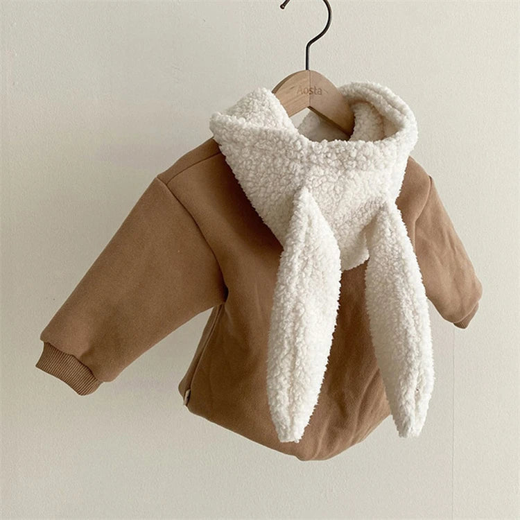 Kuscheliges Winter-Set für Babys – Fleece Hoodie mit Tierkapuze (Hase/Bär) + Hose – Warm & Süß (0–24 Monate)