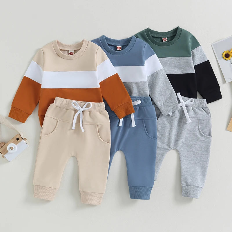 2-teiliges Baby-Set für Herbst – Baumwollpullover mit Regenbogen-Print & Hose – Outfit für Jungen & Mädchen (0–3 Jahre)