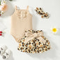 0–2 Jahre Sommer-Outfit für Baby-Mädchen – Ärmelloser Jumpsuit mit Trägern & Blumenrock