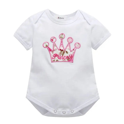 2-teiliges Sommer-Outfit für Baby-Mädchen – Kurzarm-Romper mit Print + Hose | Neugeborenen-Set 0–18 Monate