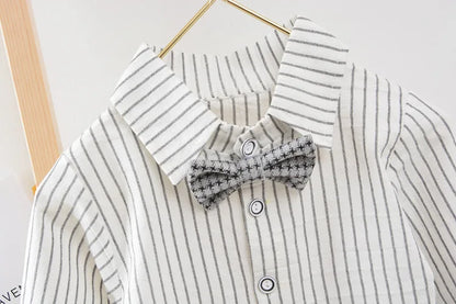 Elegantes Baby-Jungen Outfit – 3-teiliges Gentleman-Set mit Hemd, Weste & Krawatte – Perfekt für Feste & Auftritte (1–4 Jahre)