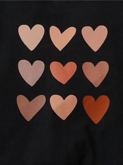 2-teiliges Kinder-Set für den Sommer – Sweatshirt mit Herzmotiv + Hose für Mädchen (4–6 Jahre)