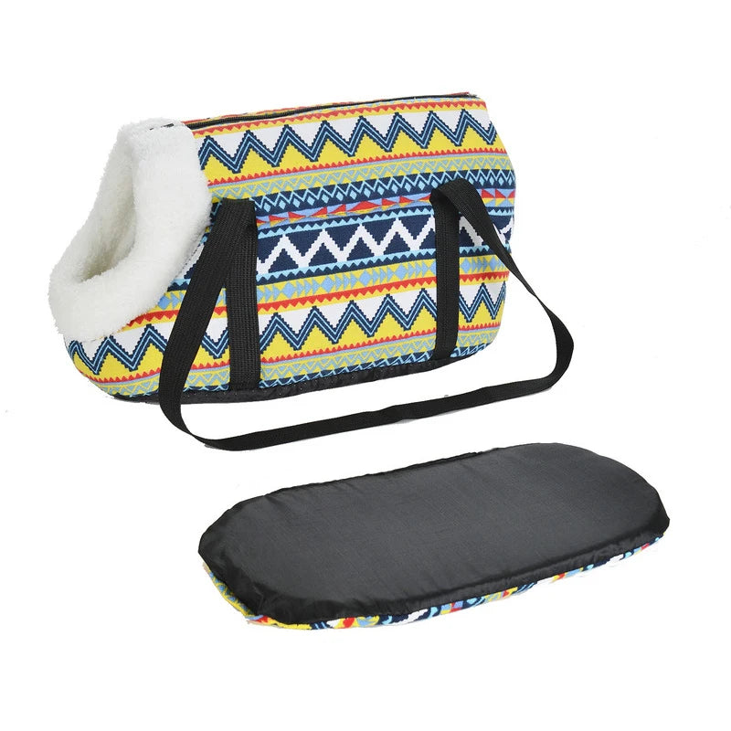 Klassische Haustiertragetasche für kleine Hunde & Katzen – Weiche Schultertasche mit Trageriemen, Outdoor-Reisetasche