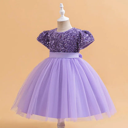 Elegantes Prinzessinnenkleid für Mädchen mit Pailletten & Tüll – Festliches Kleid für Auftritte, Feiern & besondere Anlässe