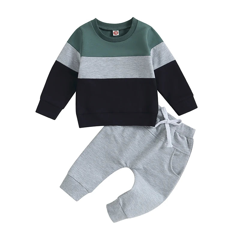 2-teiliges Baby-Set für Herbst – Baumwollpullover mit Regenbogen-Print & Hose – Outfit für Jungen & Mädchen (0–3 Jahre)