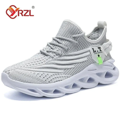 YRZL Herren Sportsneaker – Atmungsaktive Mesh-Jogging Schuhe | Leichte Outdoor-Laufschuhe in Schwarz mit Stoßdämpfung