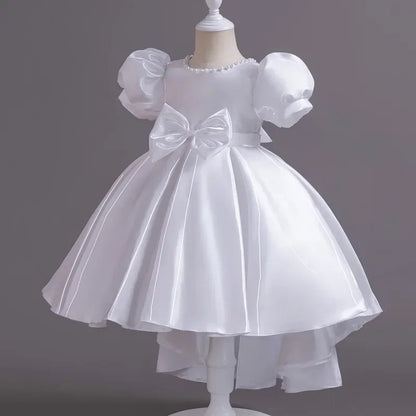 Elegantes Sommerkleid für Mädchen mit Schleife – Kurzarm Ballkleid für Party & besondere Anlässe (1–10 Jahre)
