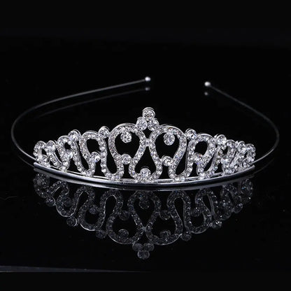 Kristall-Tiara für Hochzeit & Ball – Silberne Krone mit Strass für Mädchen & Frauen