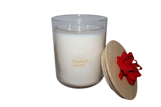 🕯️ Luxuriöse Duftkerze aus Kokoswachs im Glas mit Holzdeckel – Handgemacht, mit ätherischem Kokosöl, 2 Dochte, 1000 g