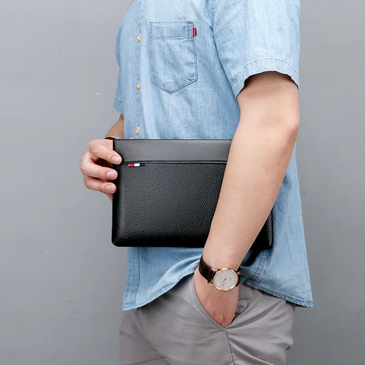Herren Clutch Tasche – Elegante Business-Handtasche aus weichem PU-Leder – Stylische Freizeit- und Gürteltasche