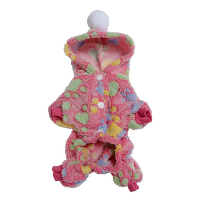 Weiche Flanell-Hundepyjama mit Streifen – Warmes Vierbeiniges Haustierkostüm für Herbst & Winter