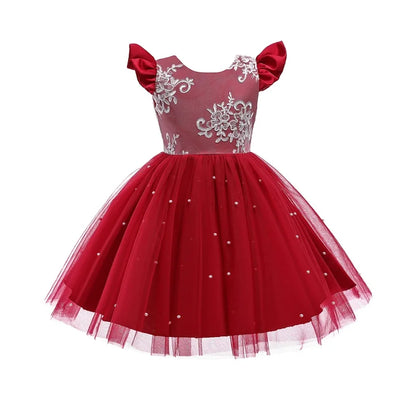 Elegantes Weihnachtskleid für Mädchen – Rückenfreies Prinzessinnenkleid mit Schleife – Festliches Ballkleid für Gala, Geburtstag & Hochzeit (Grün)