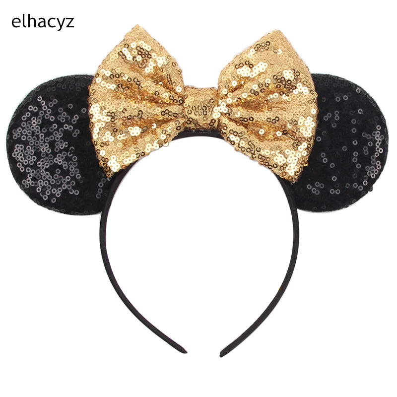 2025 Disney Minnie Maus Haarreif mit Stickerei & Pailletten – Party-Accessoire für Kinder & Erwachsene