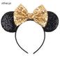 2025 Disney Minnie Maus Haarreif mit Stickerei & Pailletten – Party-Accessoire für Kinder & Erwachsene