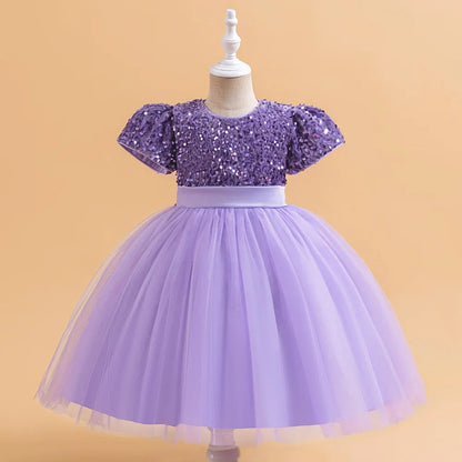 Elegantes Prinzessinnenkleid für Mädchen mit Pailletten & Tüll – Festliches Kleid für Auftritte, Feiern & besondere Anlässe