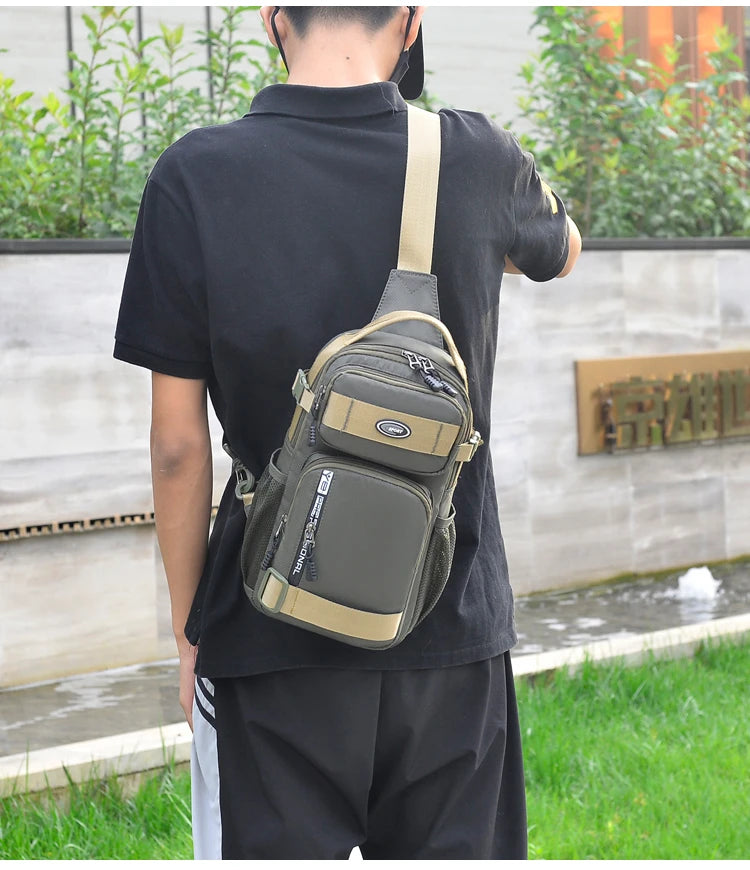 Große Herren Gürteltasche / Crossbody Bag – Leichte Oxford Brusttasche mit hoher Kapazität – Schultertasche für Alltag & Freizeit