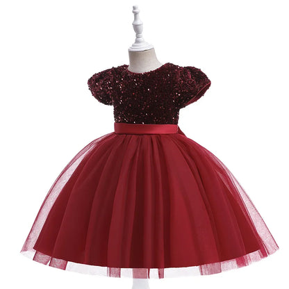 Elegantes Prinzessinnenkleid für Mädchen mit Pailletten & Tüll – Festliches Kleid für Auftritte, Feiern & besondere Anlässe