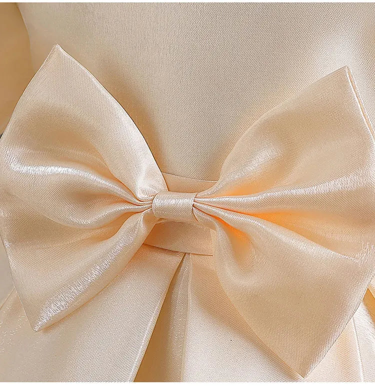 Elegantes Sommerkleid für Mädchen mit Schleife – Kurzarm Ballkleid für Party & besondere Anlässe (1–10 Jahre)
