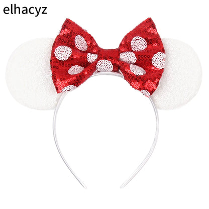 2025 Disney Minnie Maus Haarreif mit Stickerei & Pailletten – Party-Accessoire für Kinder & Erwachsene