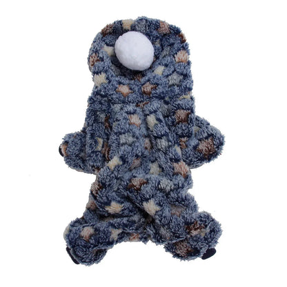 Weiche Flanell-Hundepyjama mit Streifen – Warmes Vierbeiniges Haustierkostüm für Herbst & Winter