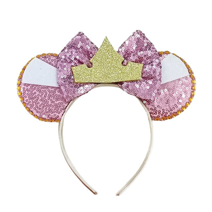 2024 Disney Mickey & Minnie Maus Ohren Haarreif – Glitzernde Sequin-Schleife – Für Kinder & Erwachsene – DIY Disneyland Accessoire