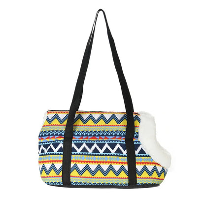 Klassische Haustiertragetasche für kleine Hunde & Katzen – Weiche Schultertasche mit Trageriemen, Outdoor-Reisetasche