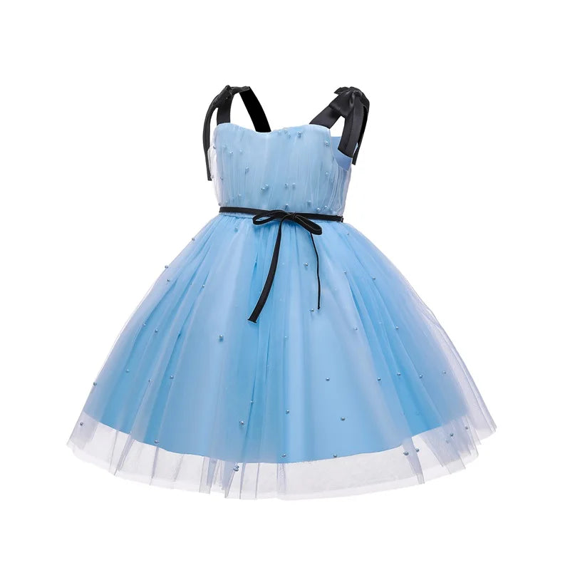 Elegantes Weihnachtskleid für Mädchen – Rückenfreies Prinzessinnenkleid mit Schleife – Festliches Ballkleid für Gala, Geburtstag & Hochzeit (Grün)