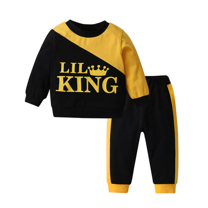 2-teiliges Baby-Set für Herbst – Langarm-Shirt mit Schriftzug & Hose – Unisex Baumwoll-Outfit für Neugeborene & Kleinkinder (0–24 Monate)