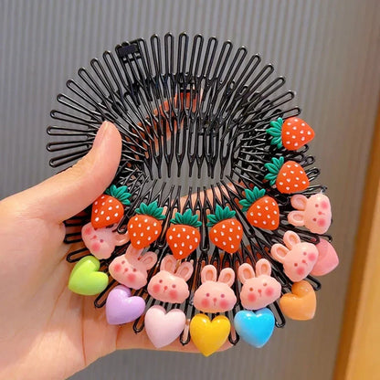 Y2K Haar-Accessoires für Mädchen – 1/3 Stück Haarreif-Kämme mit bunten Sternen & Häschen-Motiv | Süße Haarspangen für Prinzessinnen & Kinder