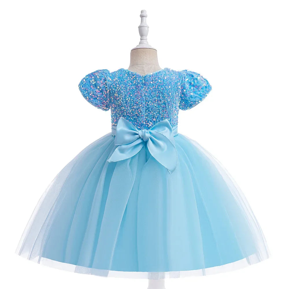 Elegantes Prinzessinnenkleid für Mädchen mit Pailletten & Tüll – Festliches Kleid für Auftritte, Feiern & besondere Anlässe