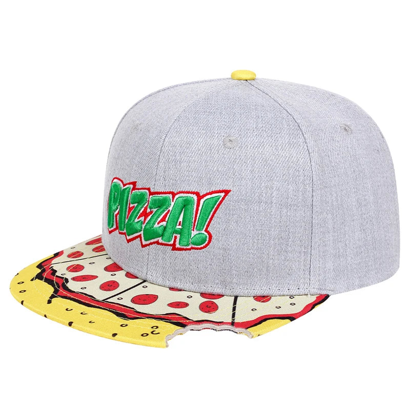 Unisex Baseballcap mit Eye & Pizza Stickerei – Verstellbare Hip-Hop Mütze für Frühling & Herbst | Casual Streetwear